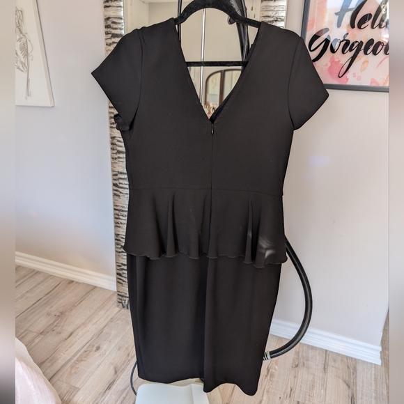 Joseph Ribkoff Black Peplum Ruffle Dress - Picture 2 of 3